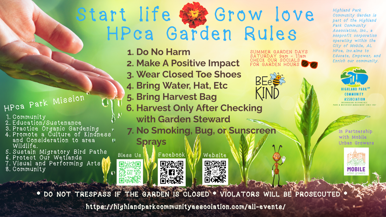 HPca Garden Rules