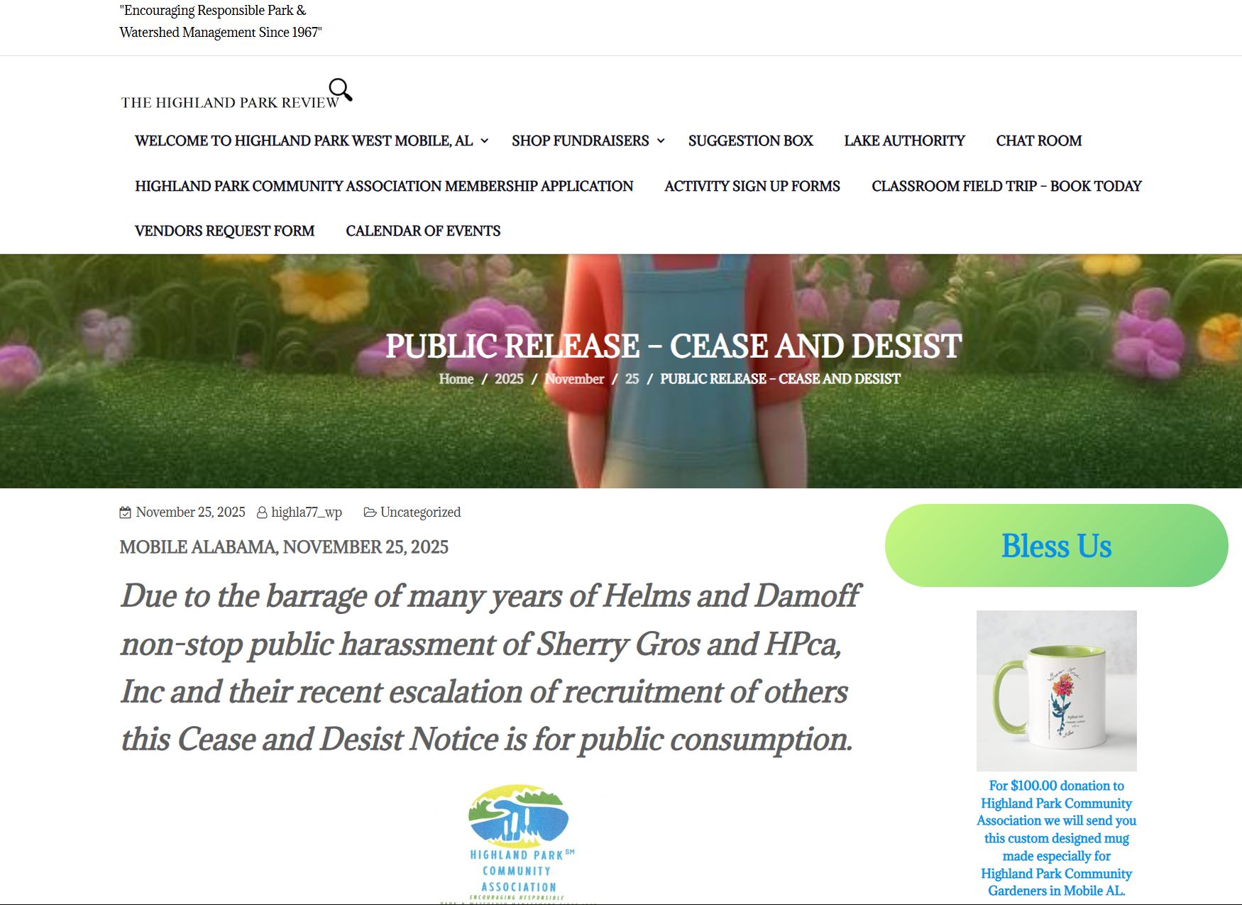 PUBLIC RELEASE – CEASE AND DESIST