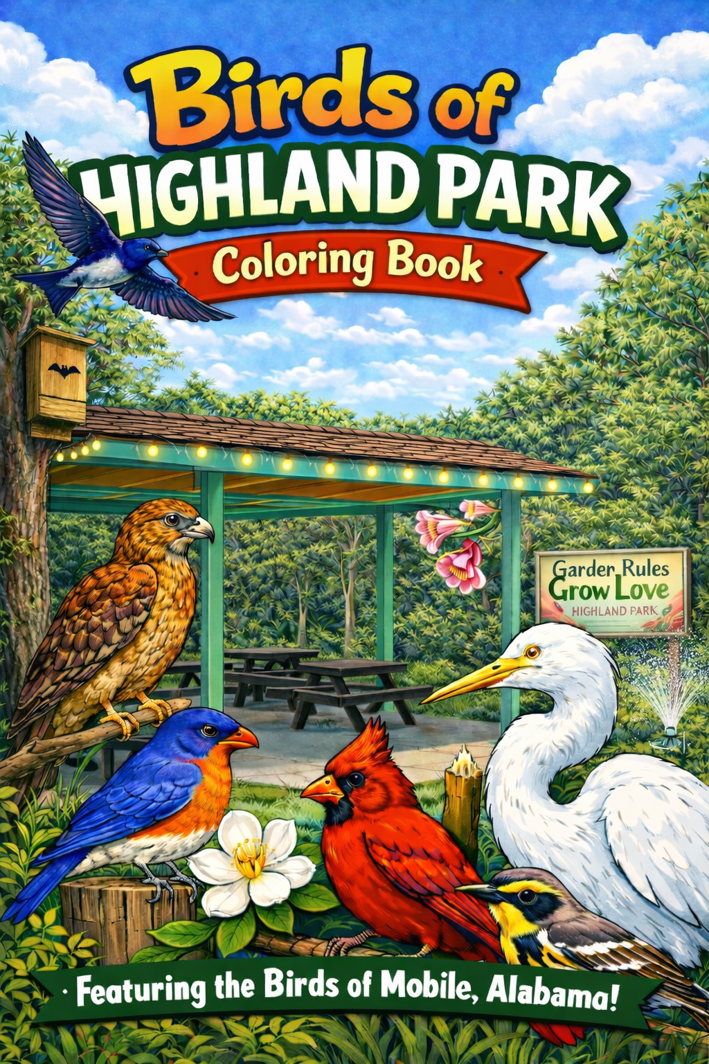 Discover the Birds of Highland Park coloring book